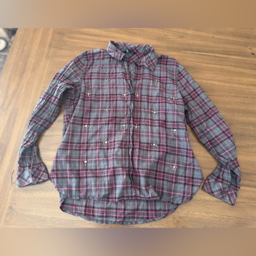 Rock & Republic Plaid Buttondown Short Lightweight Medium